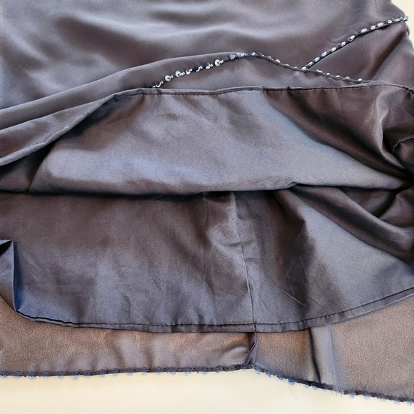 JJ's House Purple Layered Chiffon Beaded Edge Sleeveless Dress Party Wedding - Picture 5 of 9